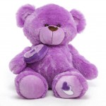 Purple 3.5 Feet Big Teddy Bear with a heart